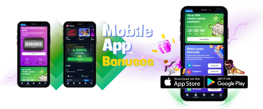 download the LuckyStar app on your smartphone and get a 500% bonus